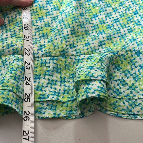 Rena Rowan 2 Piece Skirt Suit Floral Skirt Solid Jacket Lime Green Size 10 - Picture 15 of 16